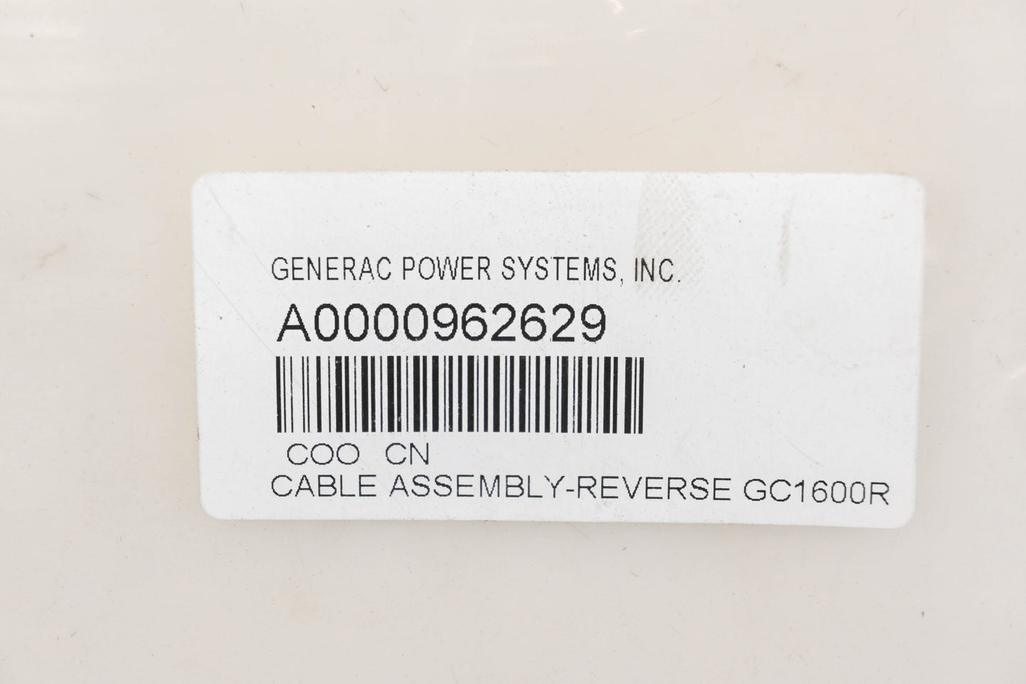 Generac A0000962629, GC1600R Y-Reverse Cable Assembly NOS