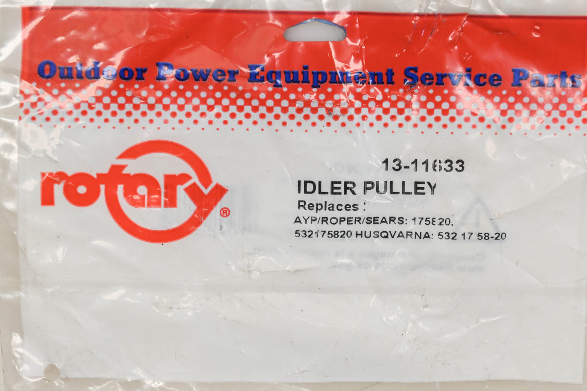 Rotary 13-11633, 175820, 532 17 58-20 3/4" x 3-13/16" x 3/8" Idler Pulley NOS