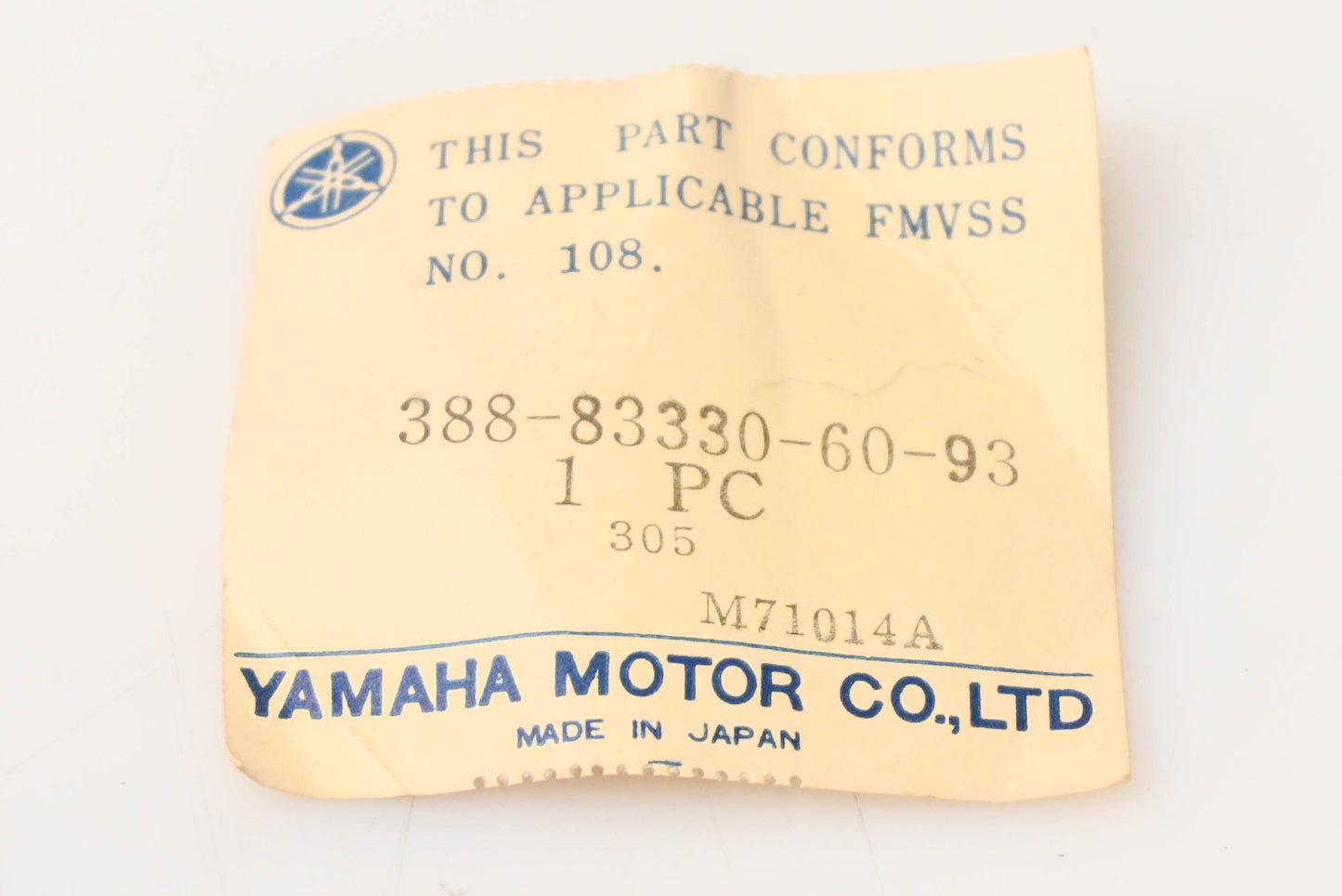 New OEM Yamaha 388-83330-60-93 Left Rear Flasher Lamp NOS