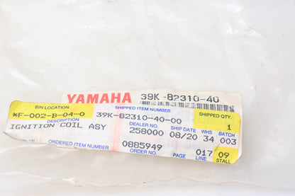 New OEM Yamaha 39K-82310-40-00 Ignition Coil NOS
