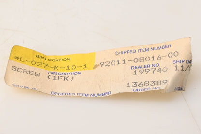 New OEM Yamaha 92011-08016-00 Button Bolt NOS