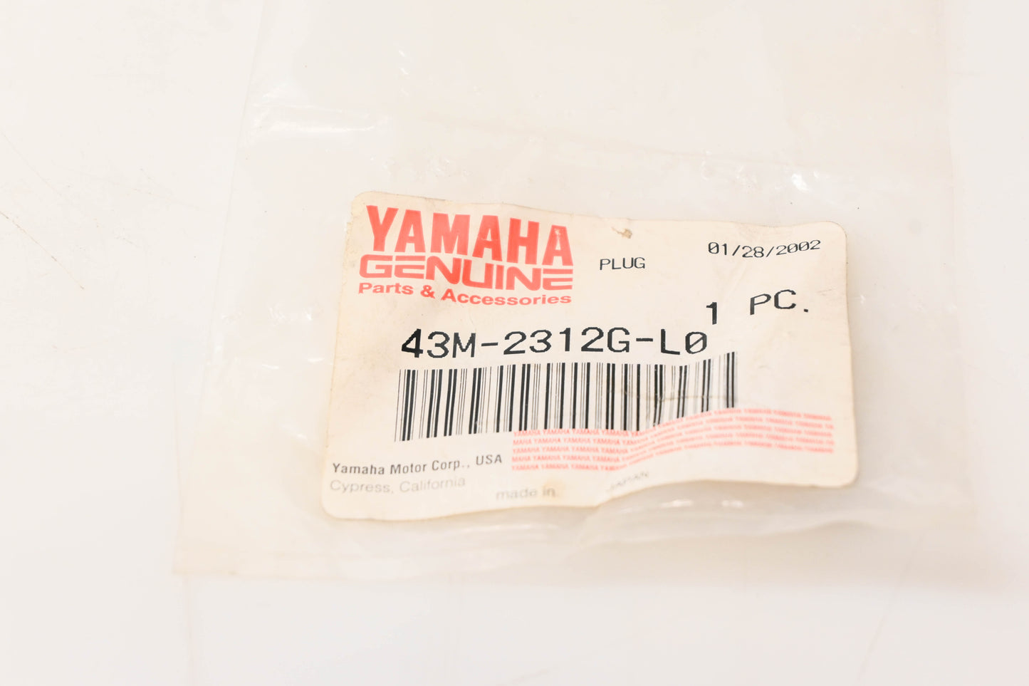New OEM Yamaha 43M-2312G-L0-00 Plug NOS