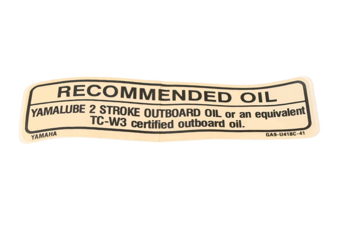 New OEM Yamaha GA9-U418C-10-00 Caution Label NOS