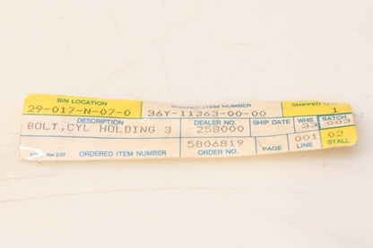 New OEM Yamaha 36Y-11363-00-00 Cylinder Holding Bolt NOS