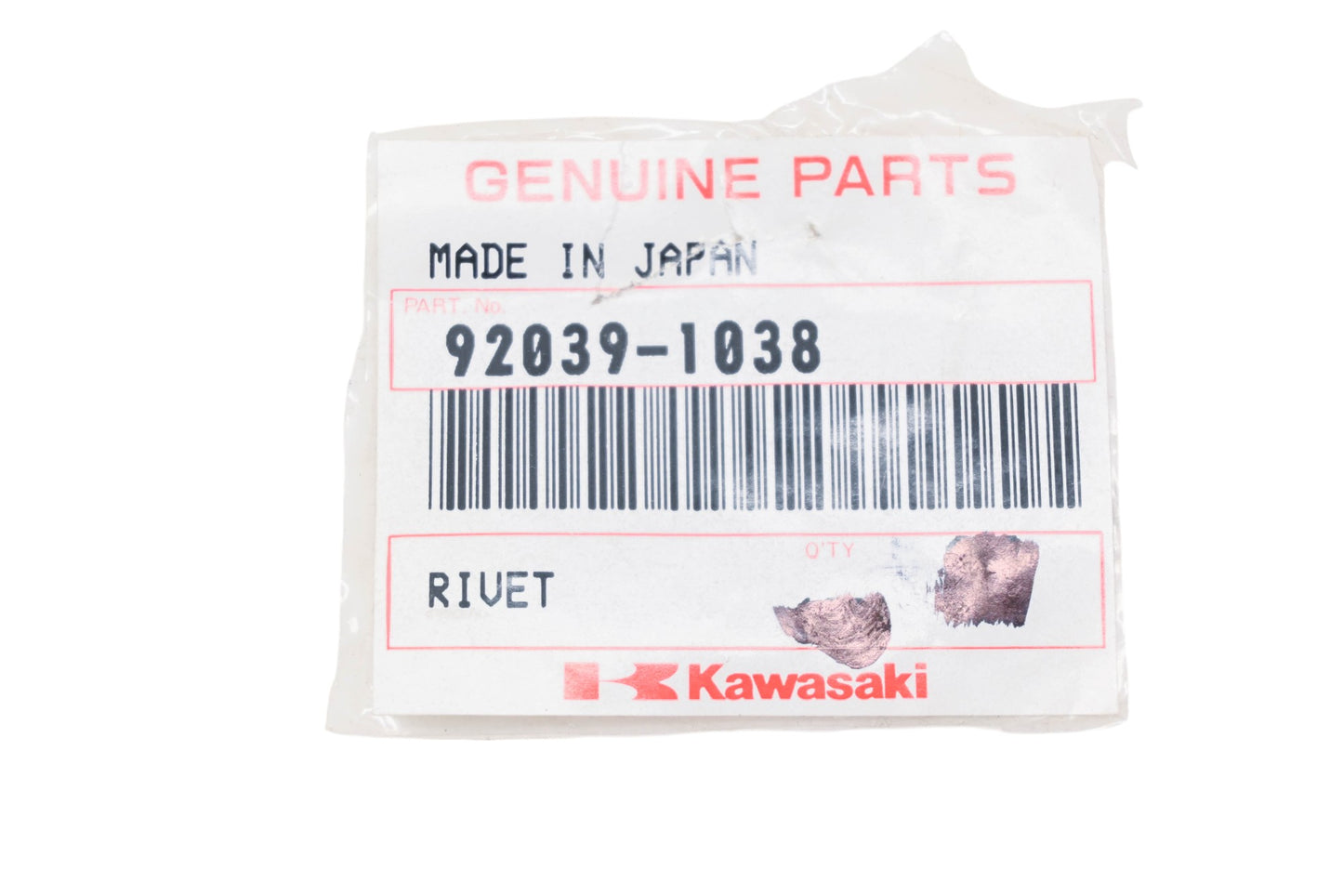 New OEM Kawasaki 92039-1038 Blind Rivets Qty 2 NOS