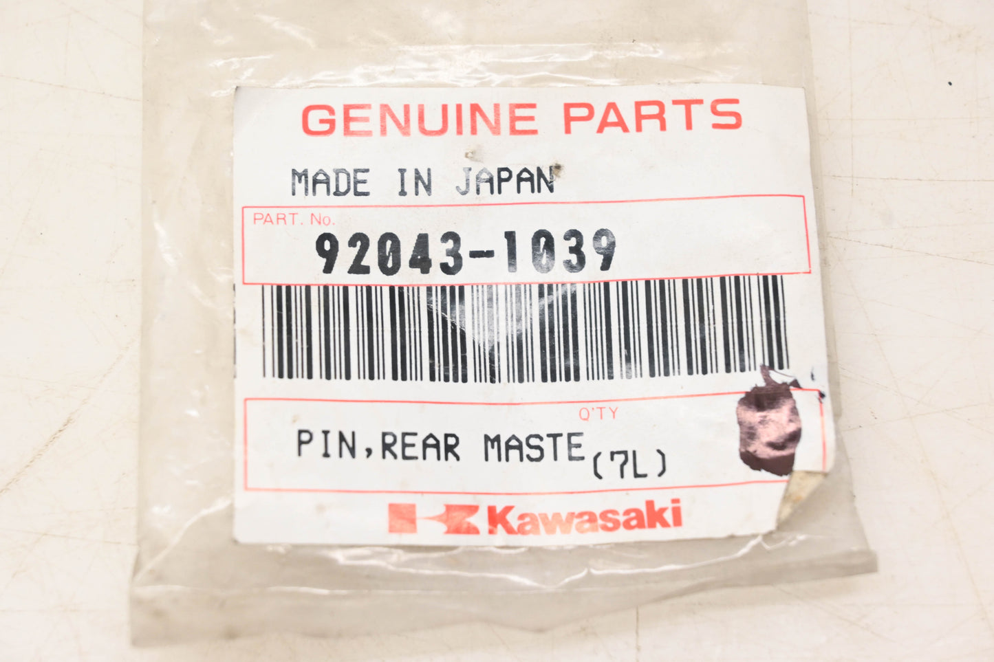 New OEM Kawasaki 92043-1039 Rear Brake Clevis Pin NOS
