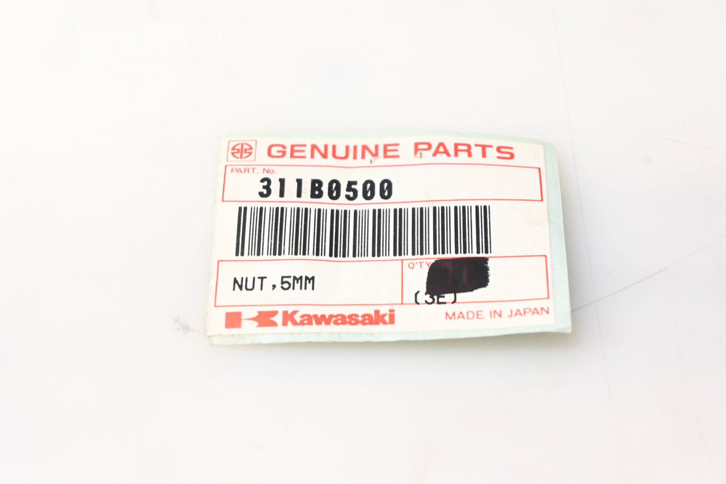 New OEM Kawasaki 311B0500 5MM Nut NOS