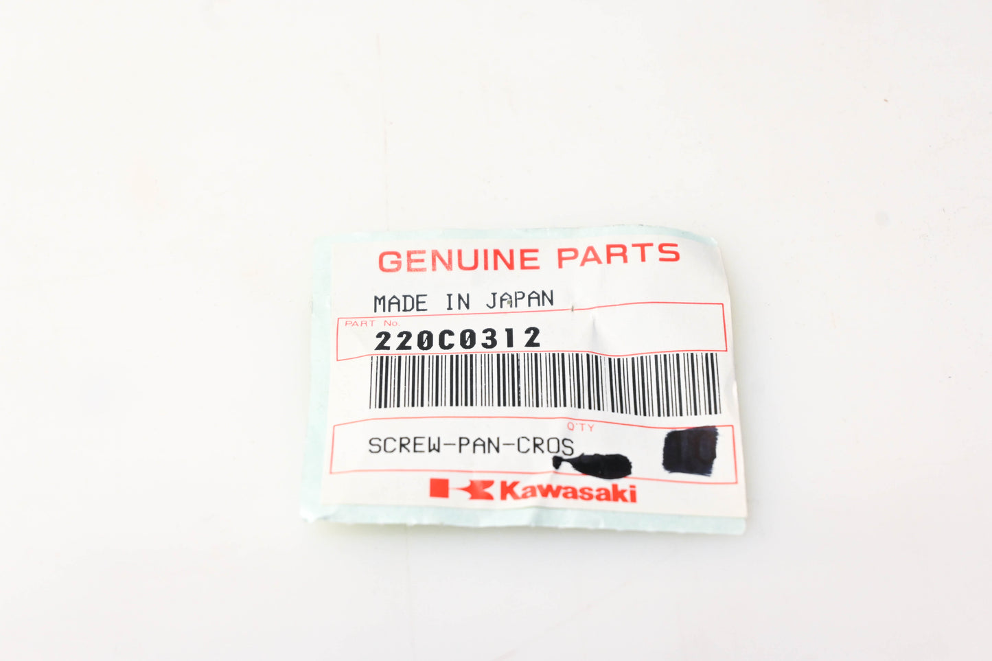 New OEM Kawasaki 220C0312 Pan Head Screw NOS