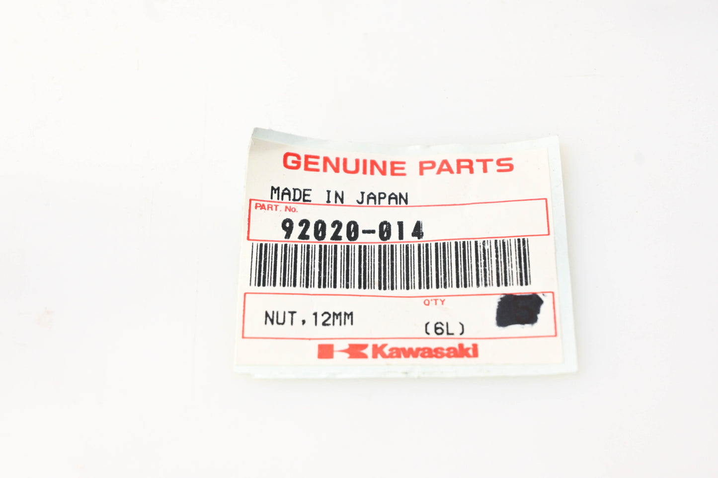 New OEM Kawasaki 92020-014 12MM Nut NOS