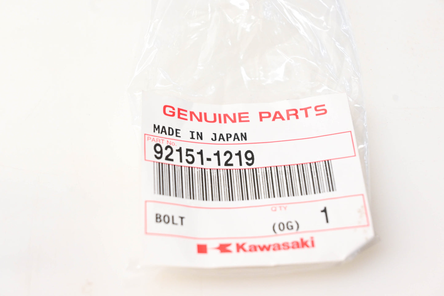 New OEM Kawasaki 92151-1219 Bolt NOS