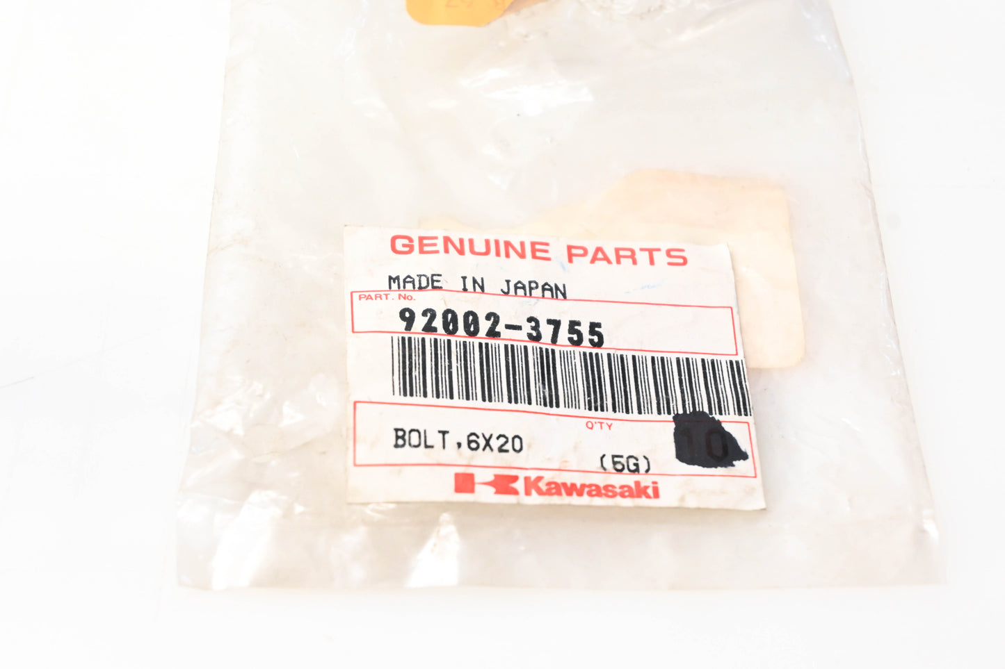 New OEM Kawasaki 92002-3755 Bolt With Washer NOS