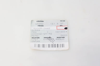 New OEM Kawasaki 92009-1662 Screw NOS