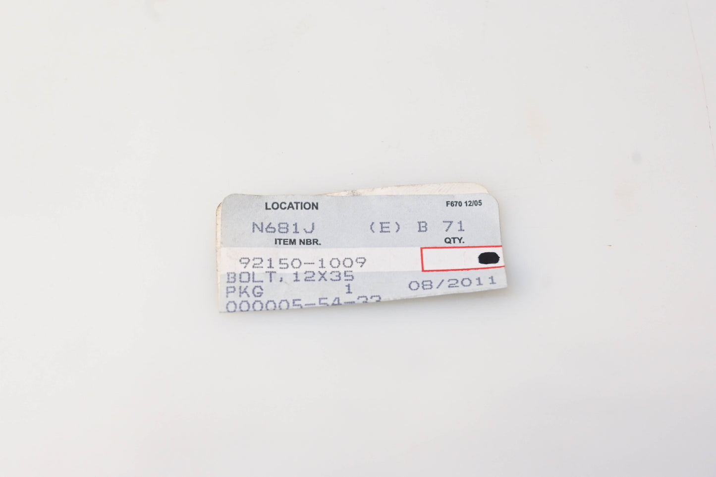 New OEM Kawasaki 92150-1009 Bolt NOS