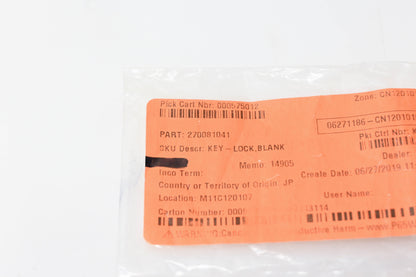 New OEM Kawasaki 27008-1041 Blank Key NOS