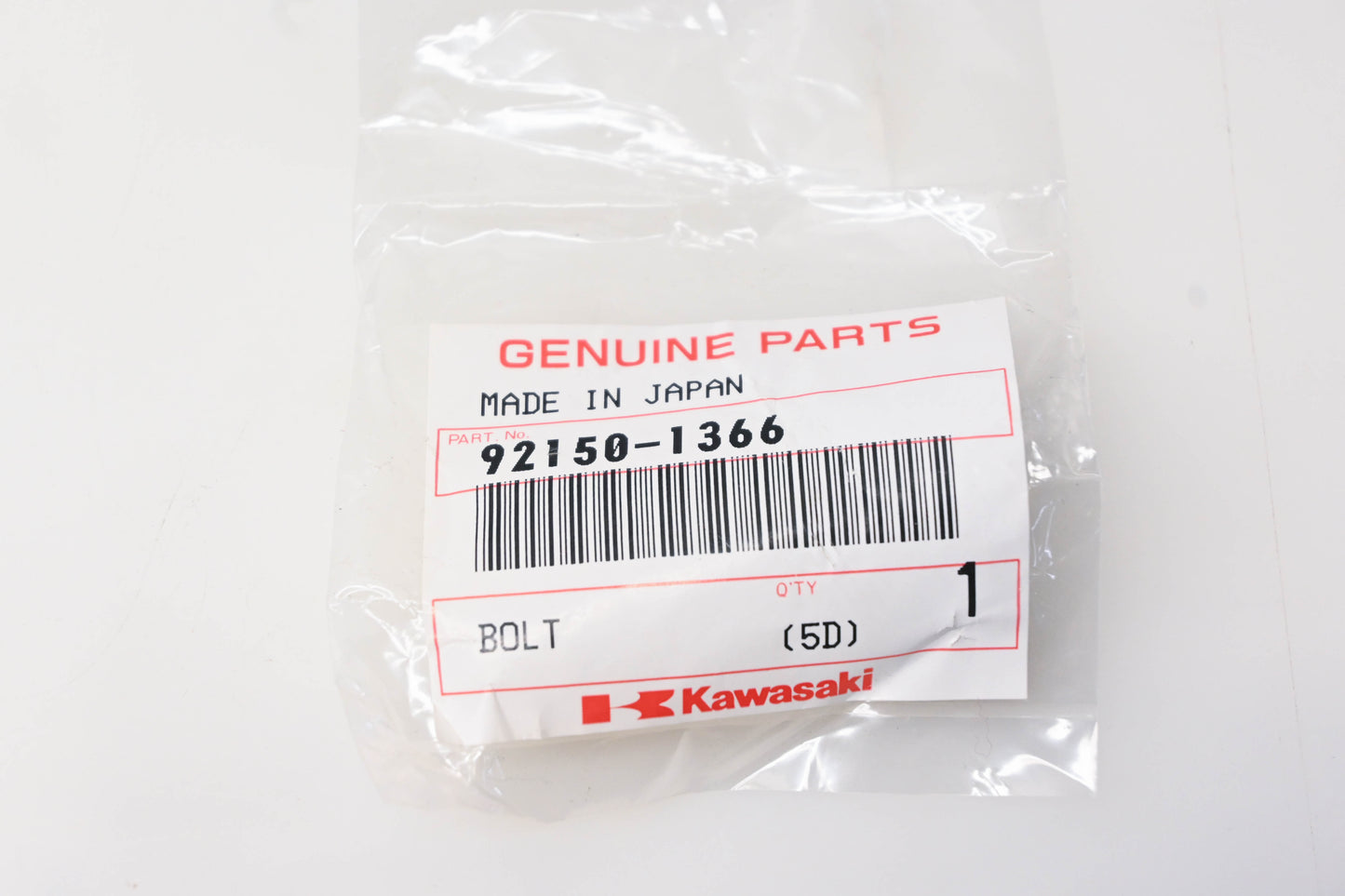 New OEM Kawasaki 92150-1366 Bolt NOS
