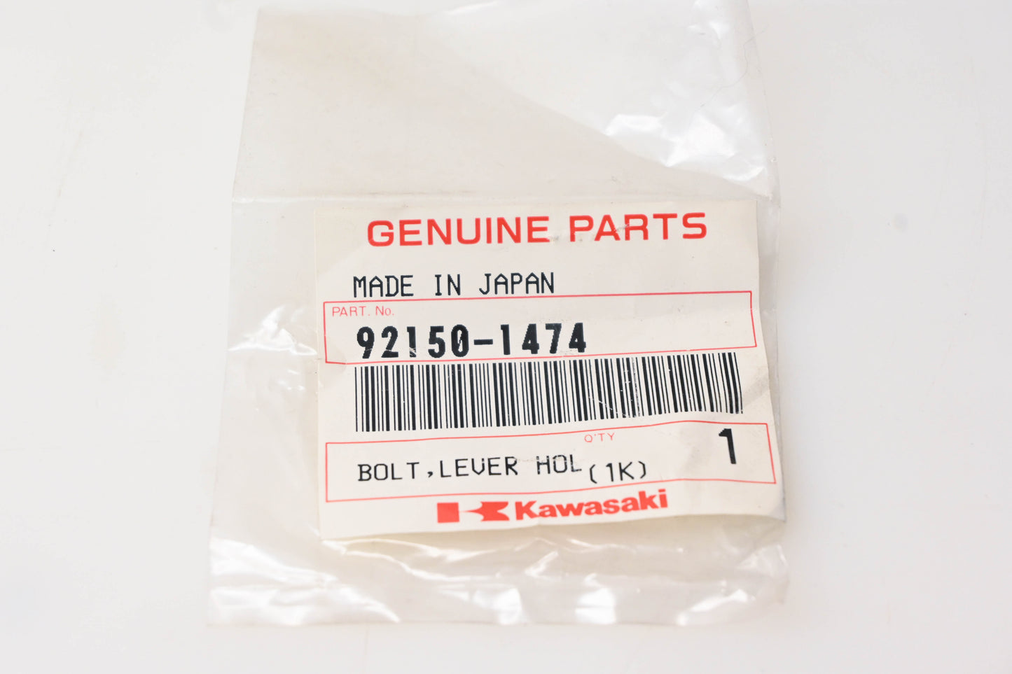New OEM Kawasaki 92150-1474 Lever Holder Bolt NOS