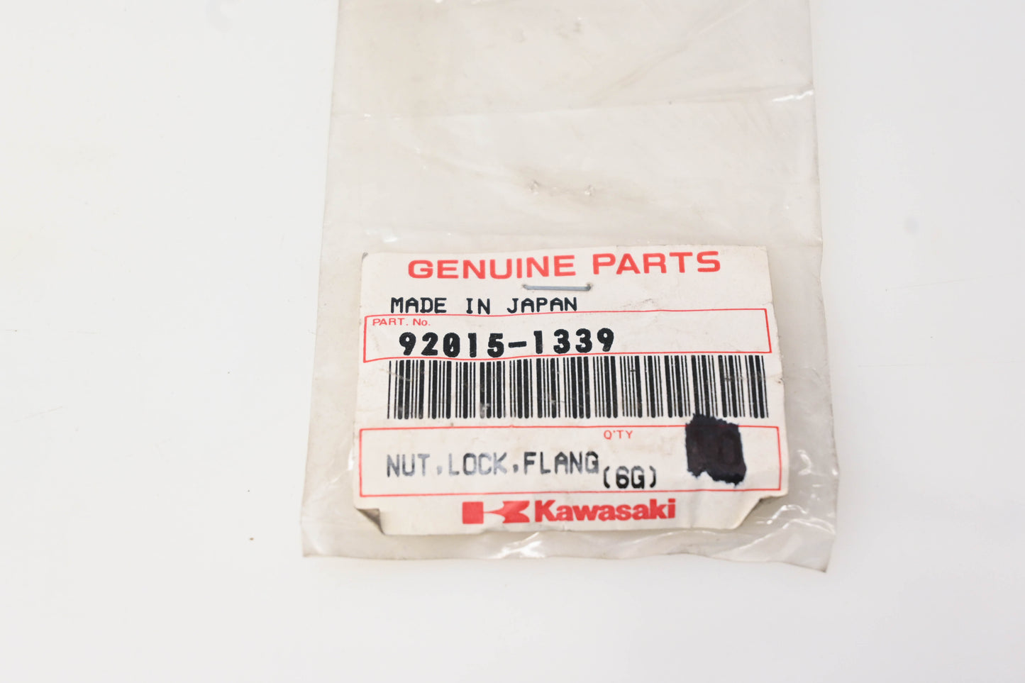 New OEM Kawasaki 92015-1339 6mm Flange Locking Nut NOS