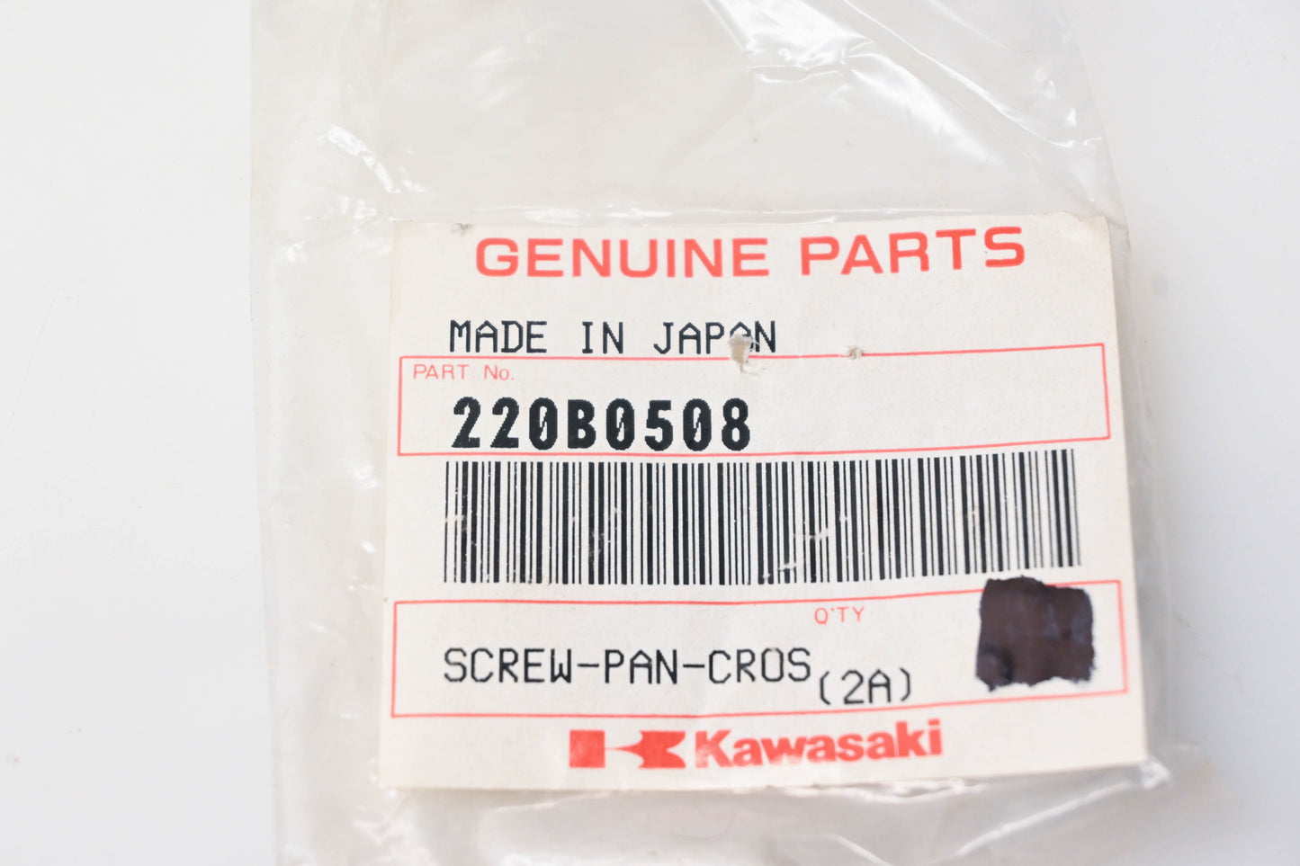 New OEM Kawasaki 220B0508 Cross Pan Screws Qty 2 NOS