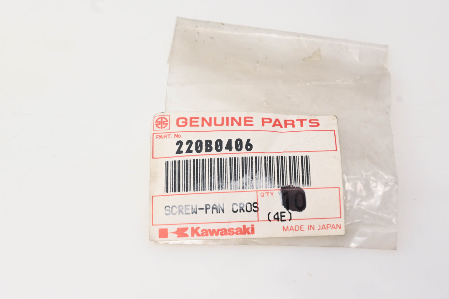 New OEM Kawasaki 220B0406 Pan Head Screws Qty 2 NOS