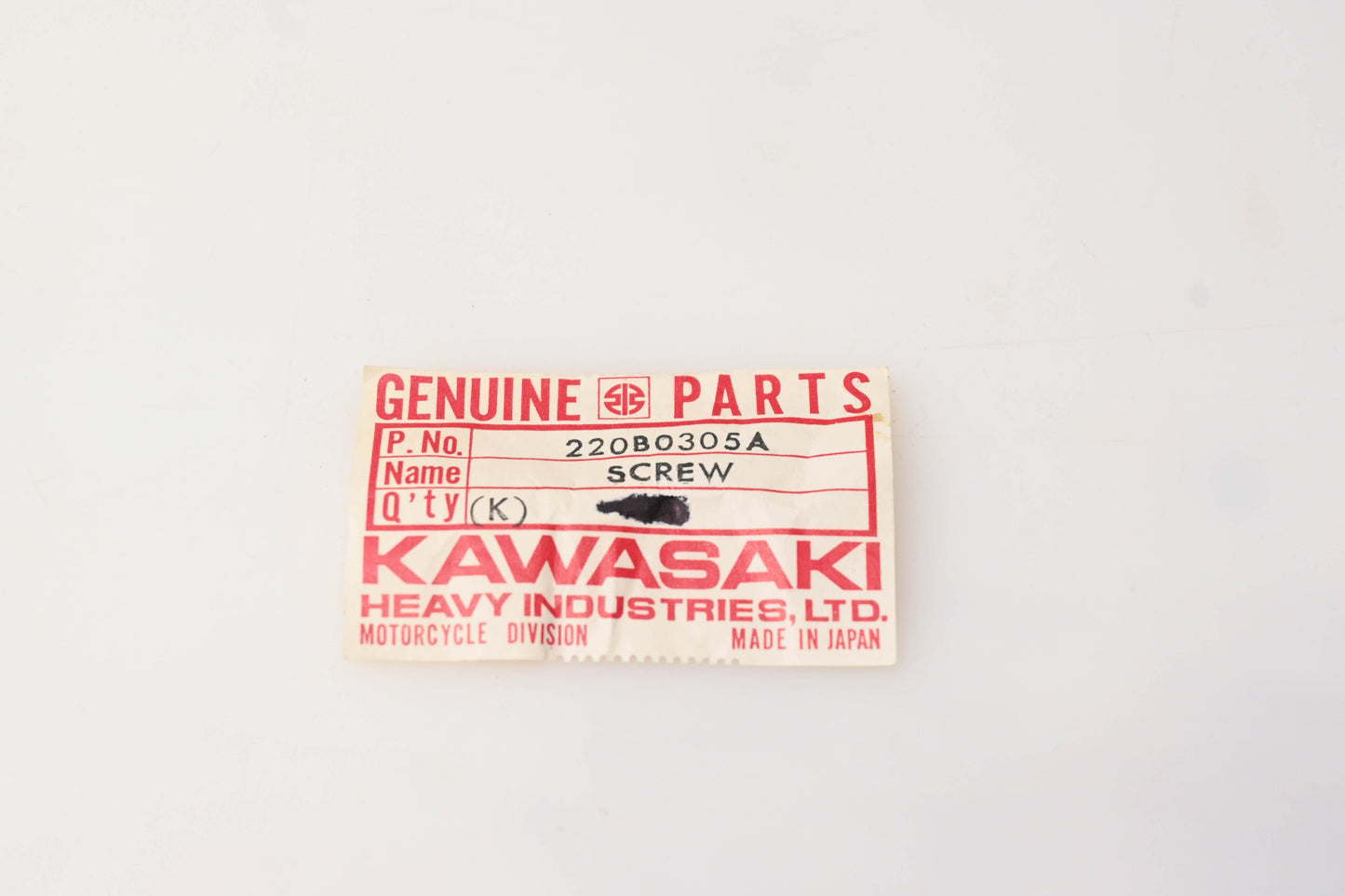 New OEM Kawasaki 220B0305A Pan Head Screw NOS