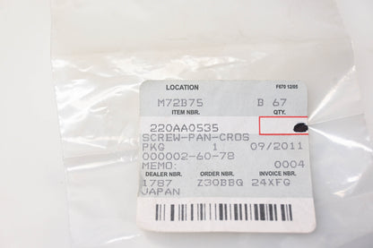 New OEM Kawasaki 220AA0535 Cross Pan Screw NOS