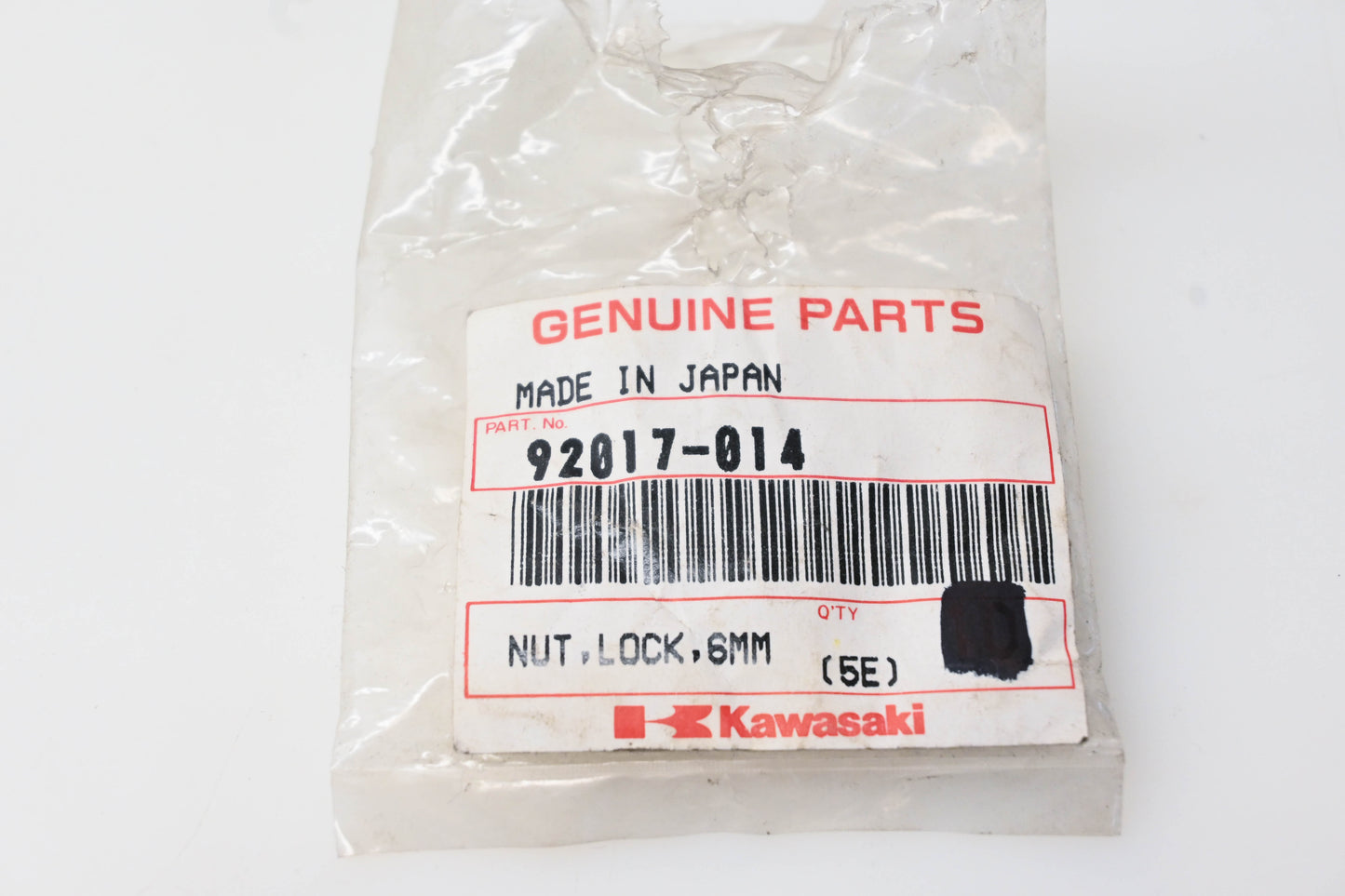 New OEM Kawasaki 92017-014 6mm Lock Nut NOS