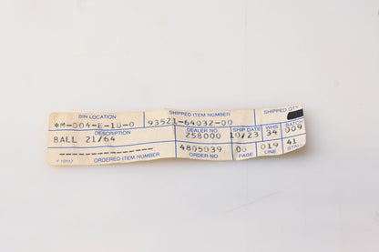 New OEM Yamaha 93521-64032-00 21/64" Ball NOS