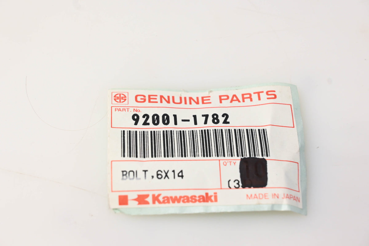 New OEM Kawasaki 92001-1782 6X14 Bolt NOS