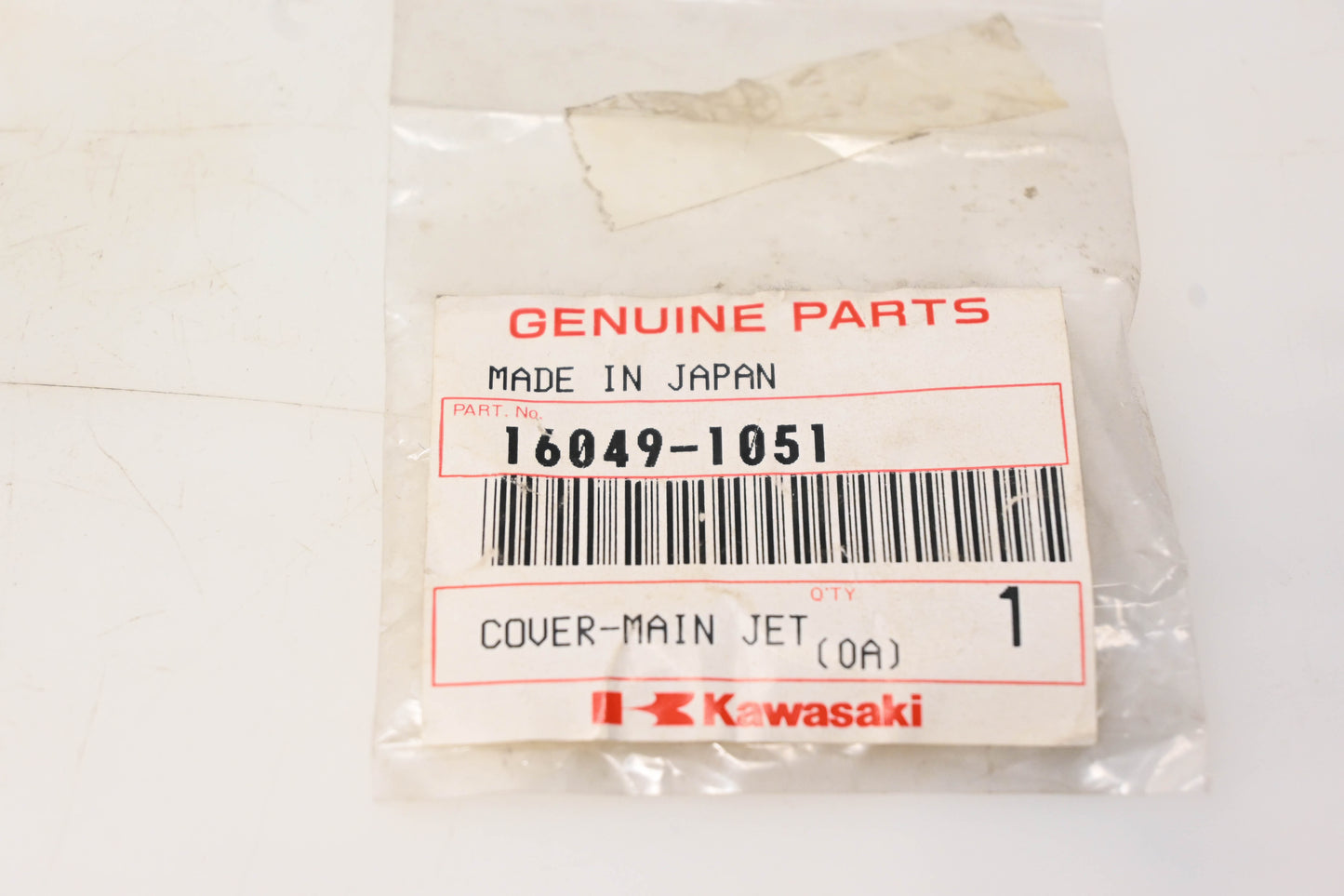 New OEM Kawasaki 16049-1051 Main Jet Cover NOS