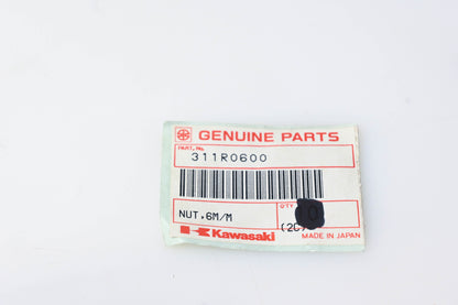 New OEM Kawasaki 311R0600 6mm Nut NOS