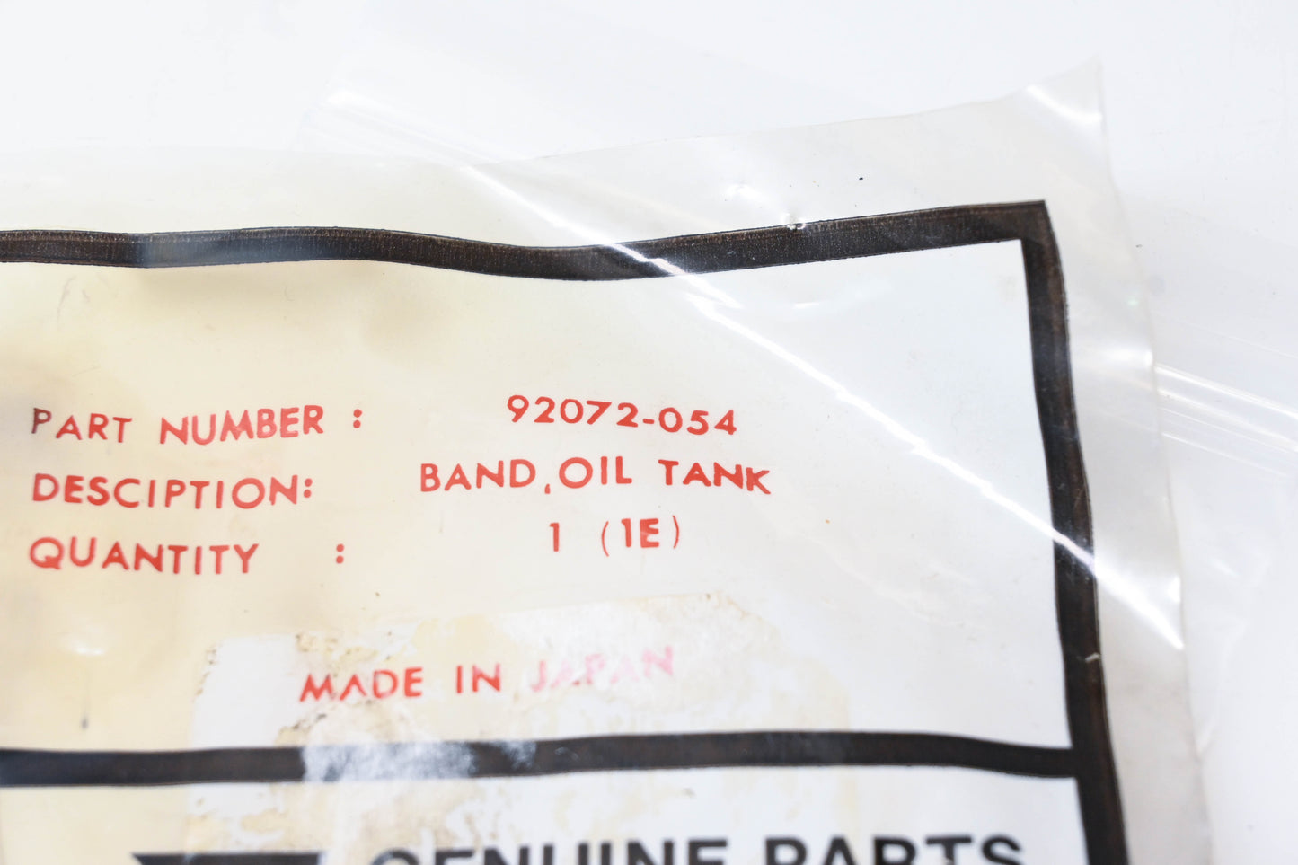 New OEM Kawasaki 92072-054 Oil Tank Band NOS