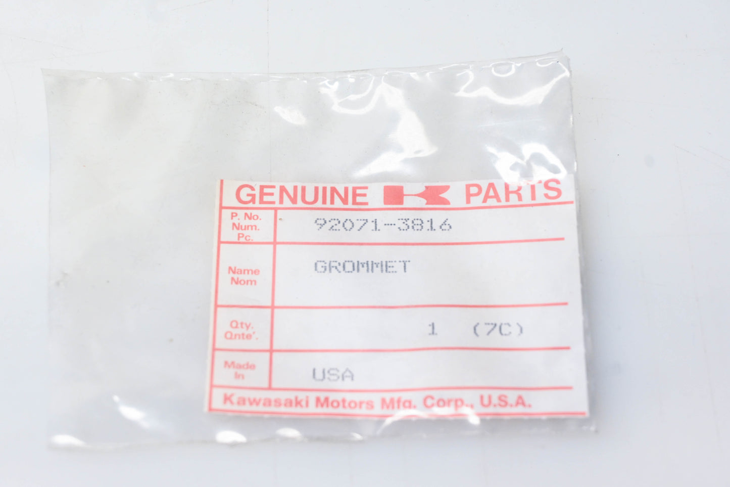 New OEM Kawasaki 92071-3816 Grommet NOS
