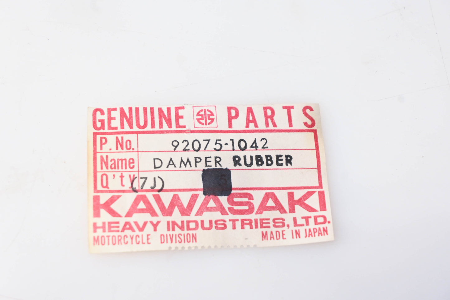 New OEM Kawasaki 92075-1042 Rubber Damper NOS