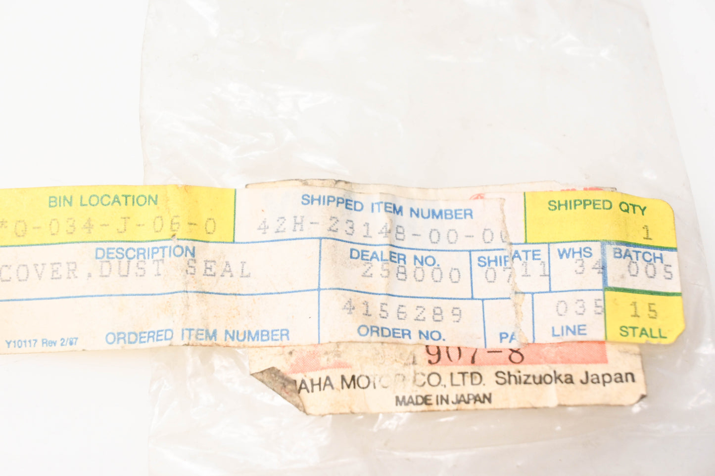 Yamaha 42H-23148-00-00 Dust Seal NOS