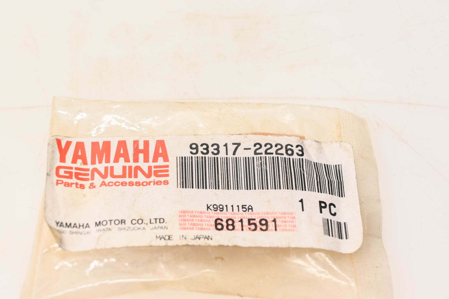 New OEM Yamaha 93317-22263-00 Bearing NOS