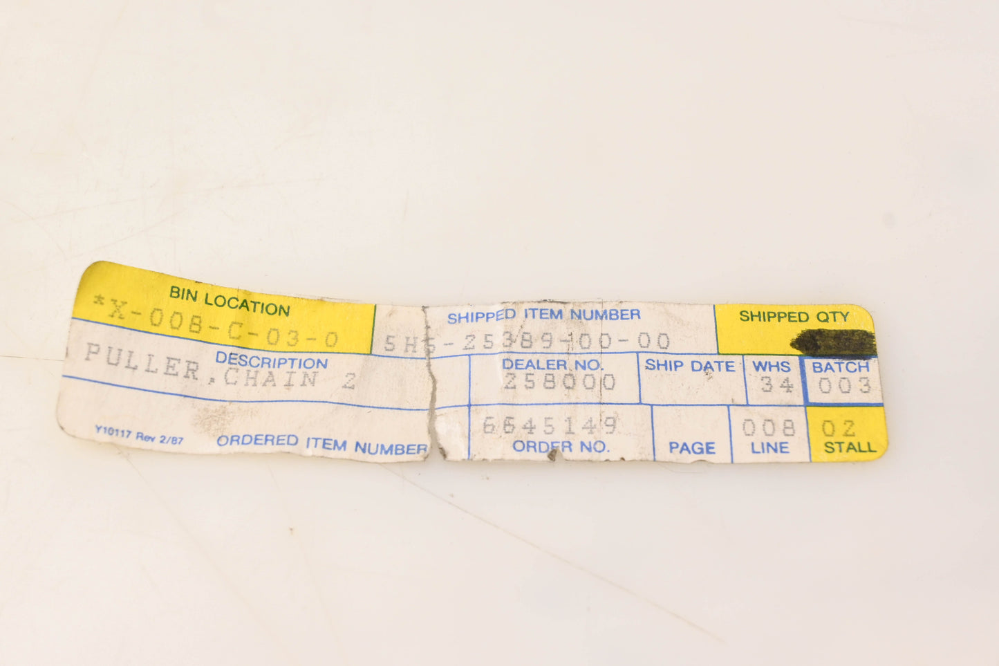 New OEM Yamaha 5H5-25389-00-00 Chain Puller NOS