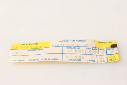 New OEM Yamaha 97001-06030-00 Bolt NOS