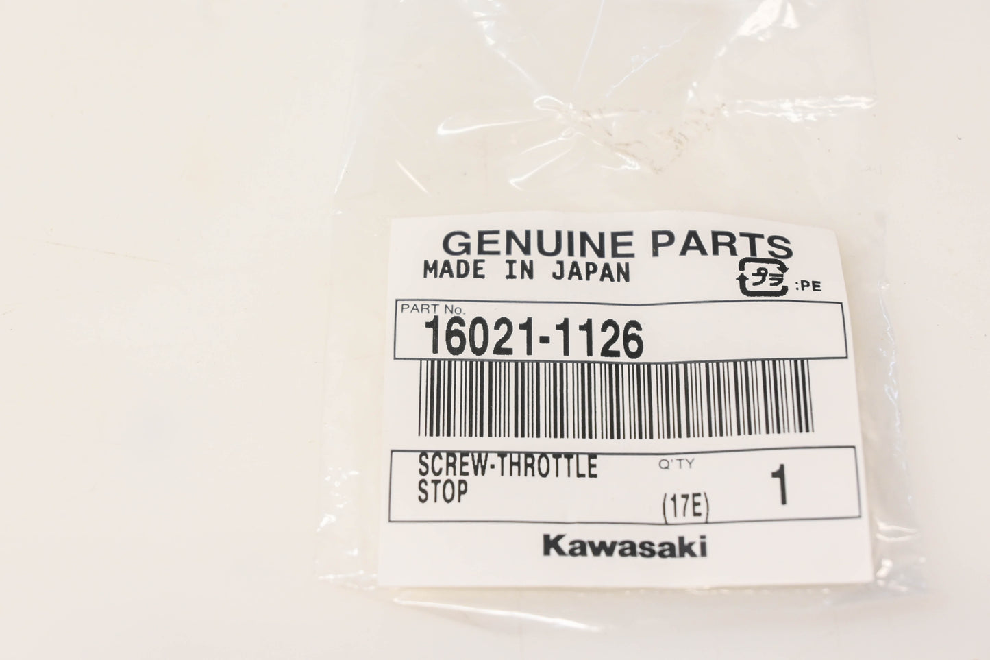 New OEM Kawasaki 16021-1126 Throttle Stop Screw NOS