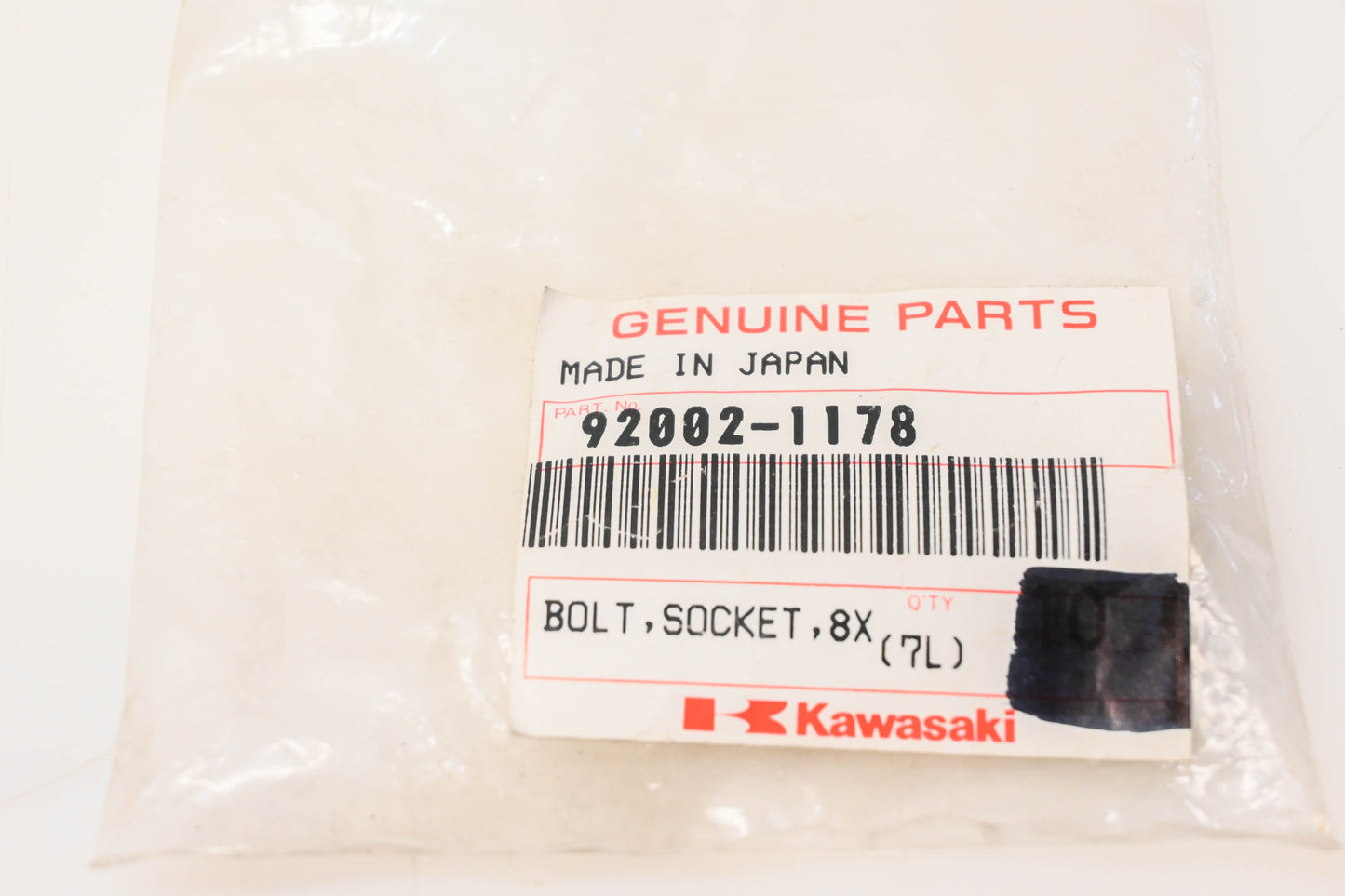 New OEM Kawasaki 92002-1178 Socket Head Bolts Qty 2 NOS