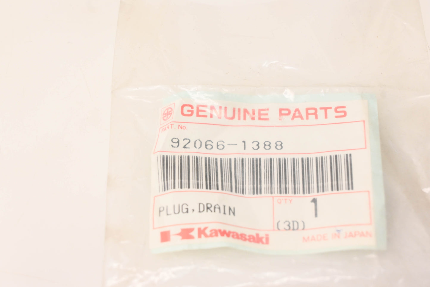 New OEM Kawasaki 92066-1388 Drain Plug NOS