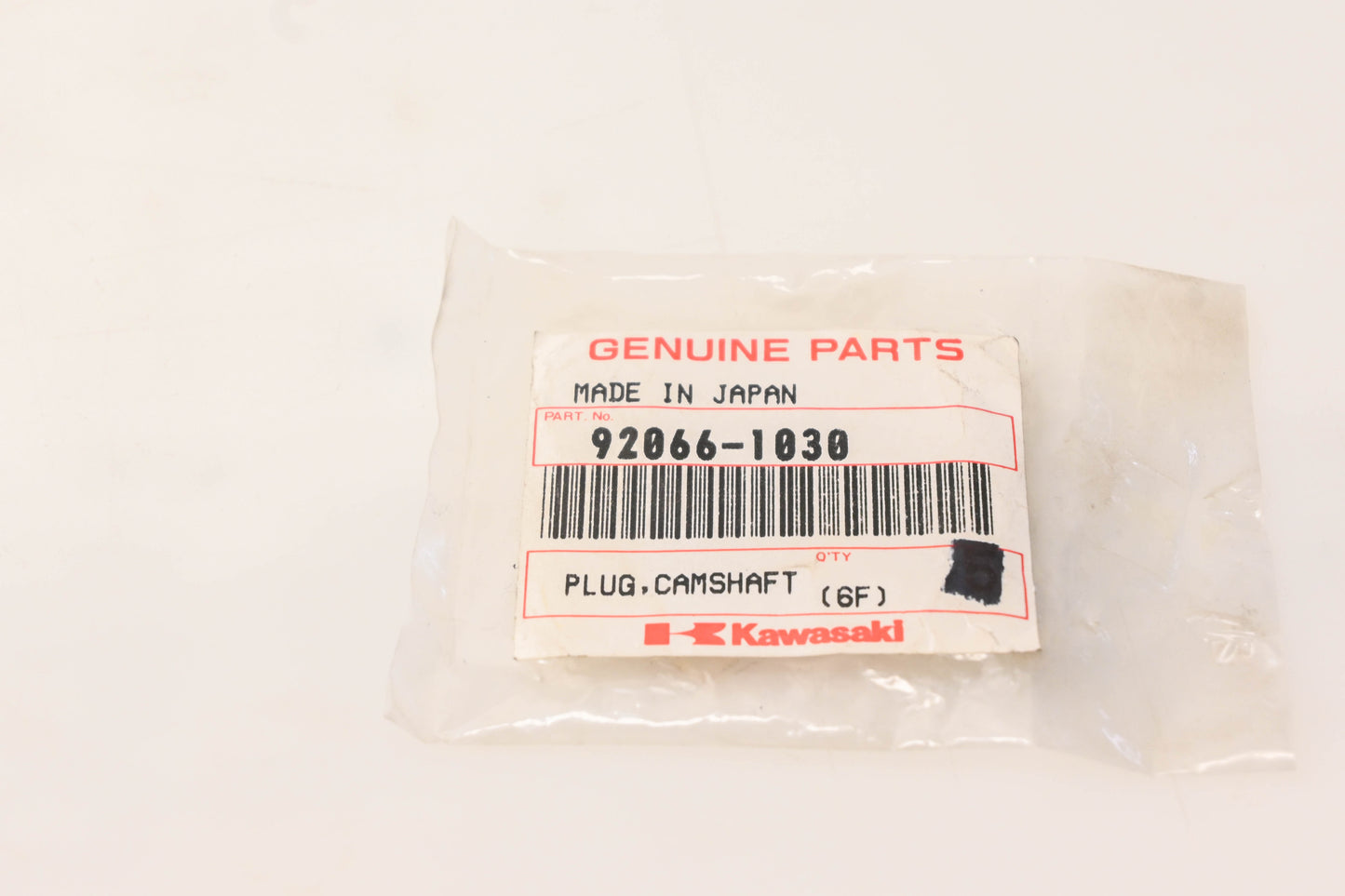 New OEM Kawasaki 92066-1030 Camshaft Plug NOS