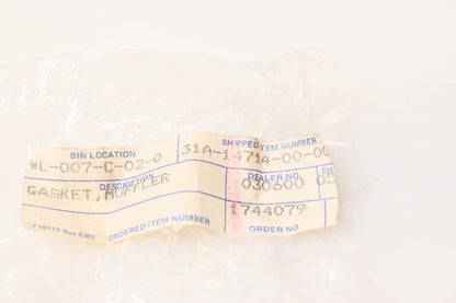 New OEM Yamaha 31A-14714-00-00 Muffler Exhaust Gasket NOS
