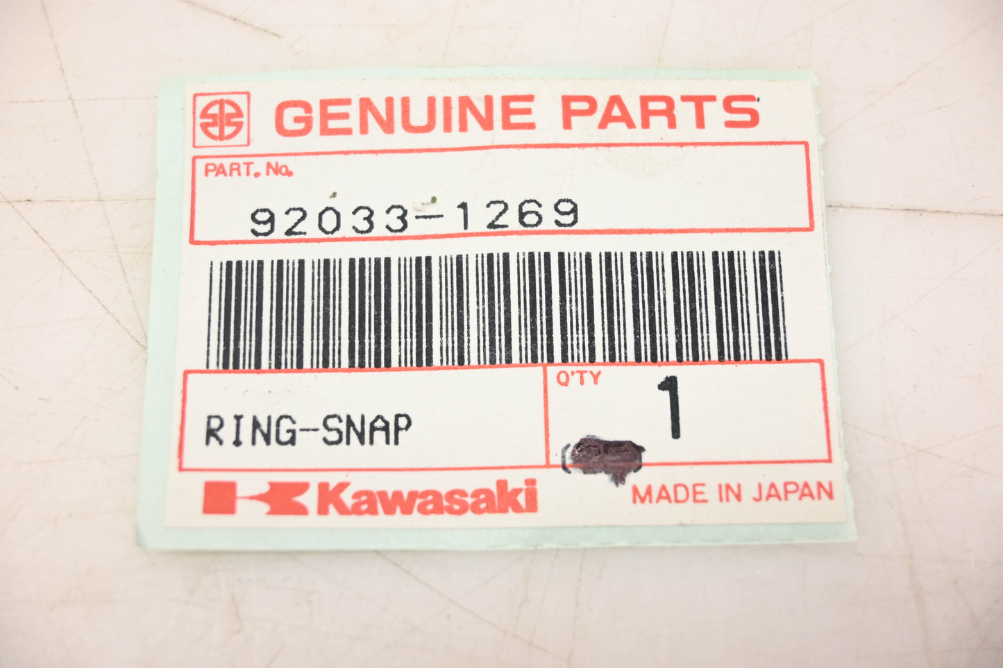 New OEM Kawasaki 92033-1269 Snap Ring NOS