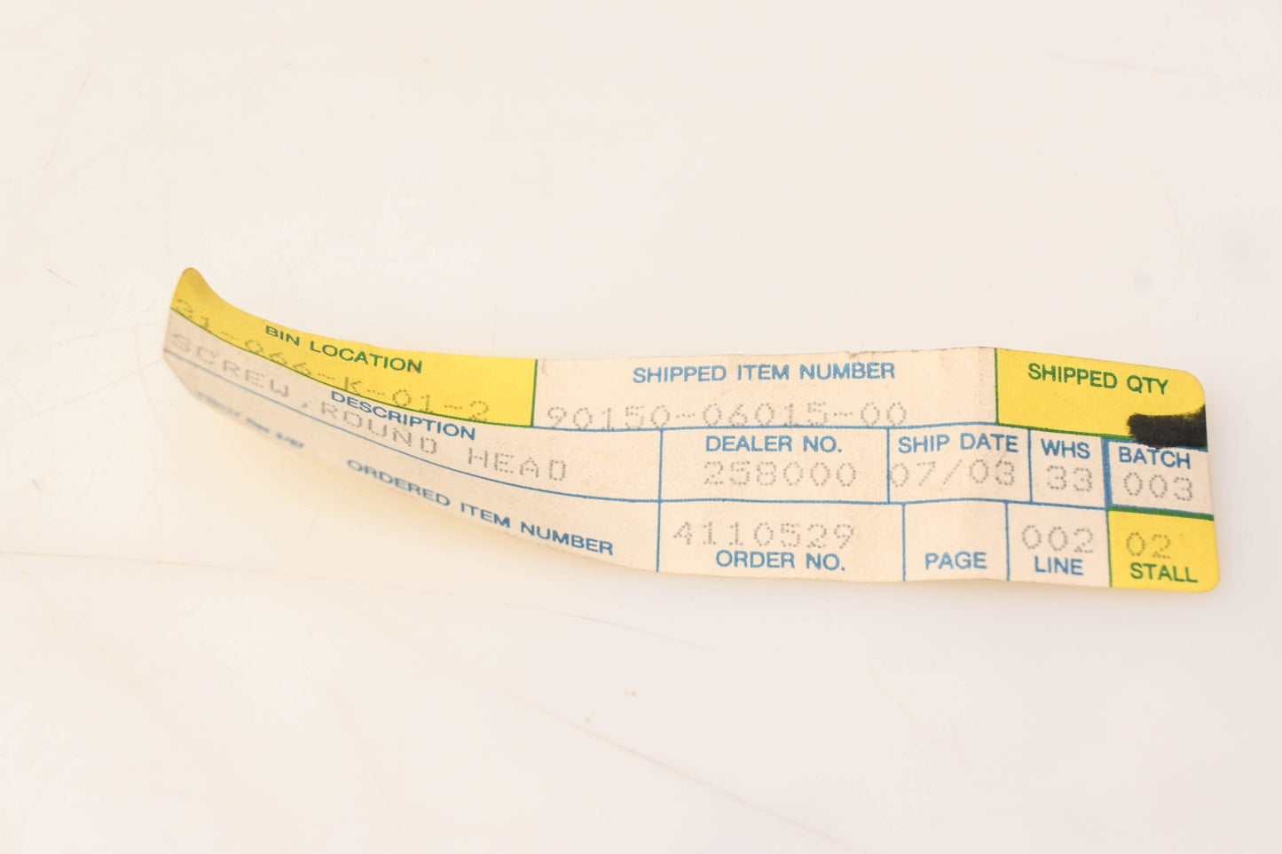 New OEM Yamaha 90150-06015-00 Round Head Screw NOS