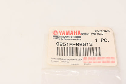 New OEM Yamaha 9851M-06012-00 Pan Head Screw NOS