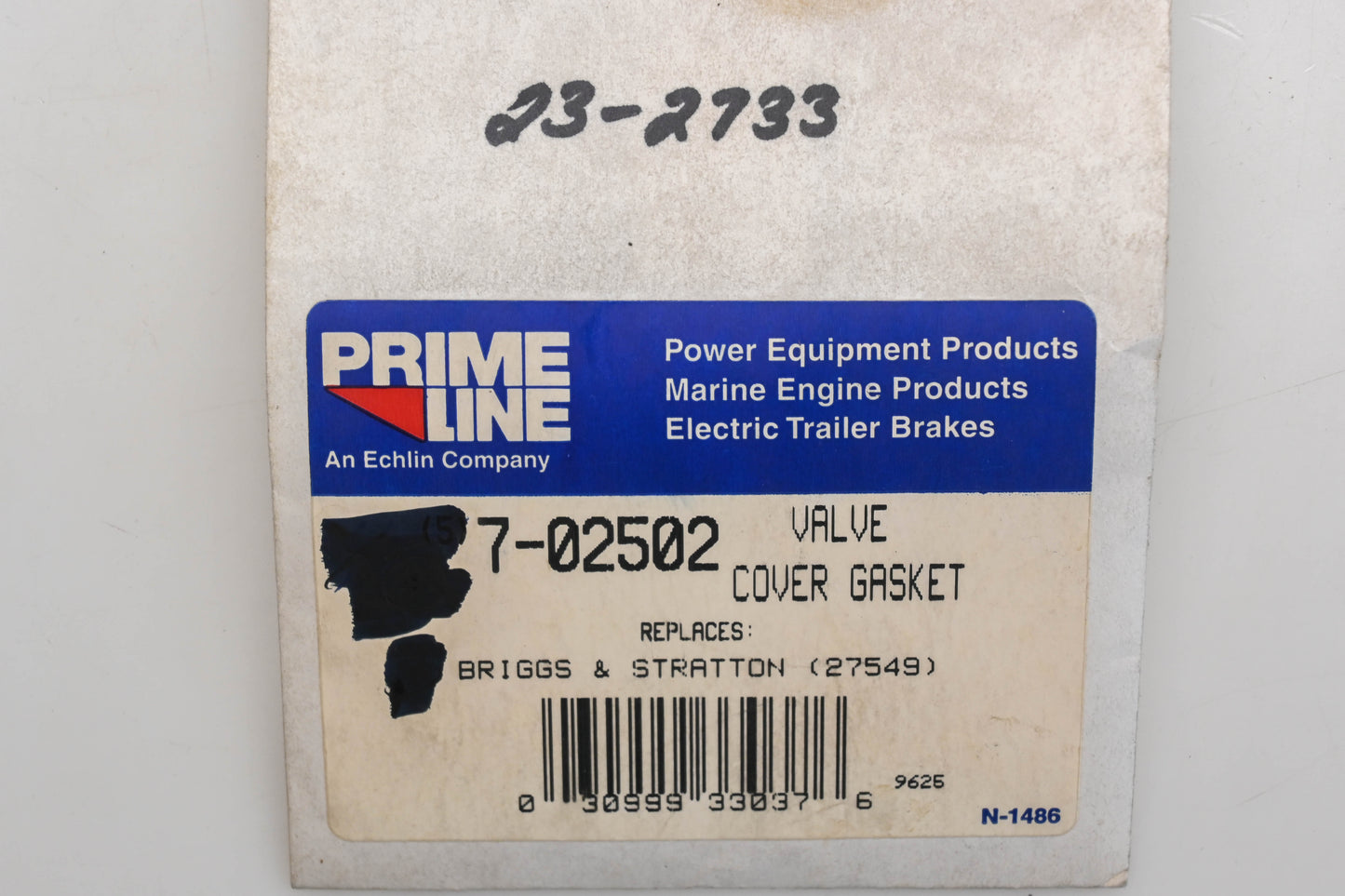 Prime Line 7-02502, 23-2733, 27549 Valve Cover Gasket NOS