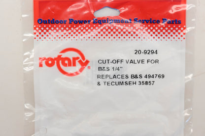 Rotary 20-9294, 494769, 35857 1/4" Cut-Off Valve NOS