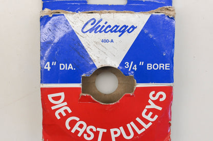 Chicago Die Casting 400-A, 324019-6 4" x 3/4" Pulley NOS