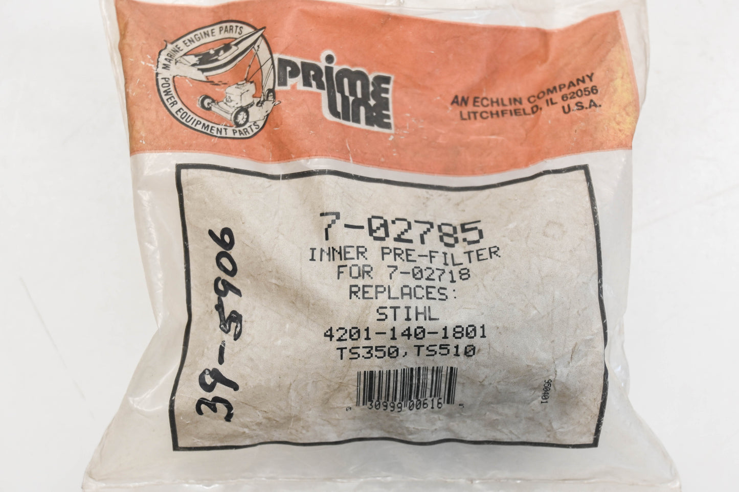 Prime Line 7-02785, 4201-140-1801, 39-5906 Inner Pre-Filter NOS