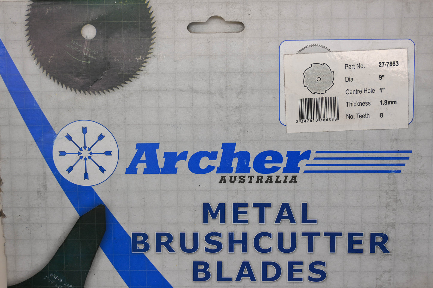 Archer 27-7863 8T 9" x 1" x 1.8mm Metal Brush cutter Blade Kit NOS
